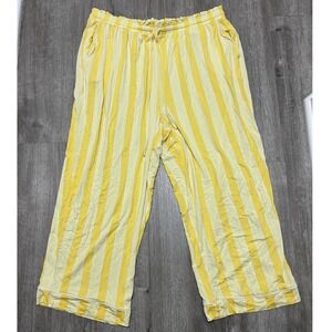 Loft yellow striped‎ pajama pants w/ pockets, women's L